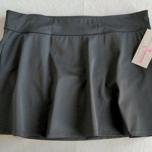 Swim Bottom SwimSkirt with Brief, 16" Long, Black, XXL,NWT, Activewear, Slimming